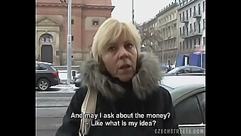 Public View Of A Czech Milf Giving A Blowjob To A Horny Man On The Streets