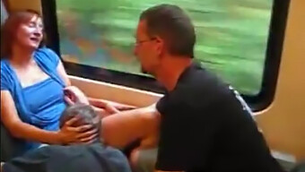 A German Threesome On A Public Train Ride