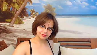 Glasses-Clad Amateur Latina Performs Striptease On Webcam