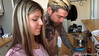 Homemade Video Of Young Couple Cooking Dinner