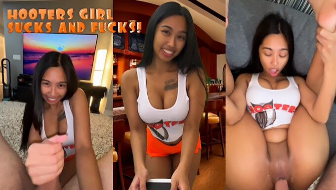 การเผชิญหน้า POV กับสาวเสิร์ฟ Hooters ที่ซุกซนในท่าคาวเกิร์ลและท่าหมา