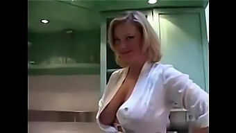 Stunning Finnish mature woman with big natural tits seductively smoking