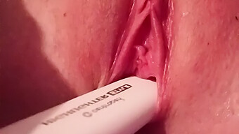 A Horny Girl Masturbates With Markers And Ejaculates All Over Her Bed