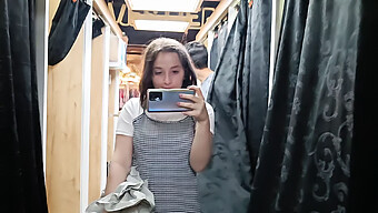 Latina College Girl Gives A Public Blowjob In A Clothes Store