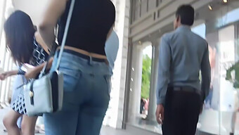 Indian Girl In Tight Pants Flaunting Her Assets