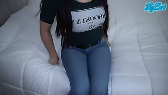 My Friend'S Curvy Girlfriend In Tight Jeans Gets An Explosive Orgasm And Creampie