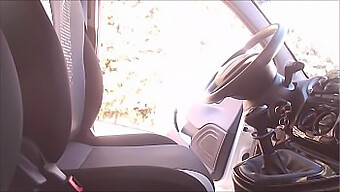 Enjoy Watching A Sexy Milf Get Off While Driving In This Car Masturbation Video!