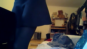 Teen Webcam Girl Caught On Camera, Dressing Up In Pantyhose