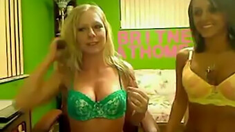 Two Girls Engaging In Lesbian Play For Webcam Audience