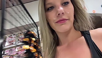 Mya Lane'S Public Blowjob And Cum Walk In The Adult Store