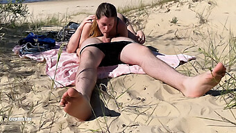 Naked Teen Couple Gets Oral Pleasure On The Beach