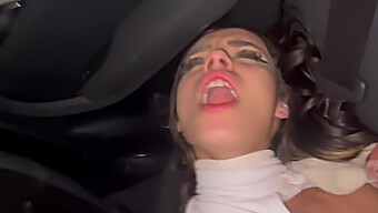 A Young And Innocent Girl Gives A Deep Blow Job To A Well-Endowed Man In A Bmw.